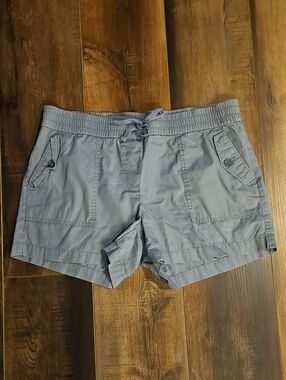 LOFT Elastic Waist Drawstring Athletic Shorts - Slate Gray